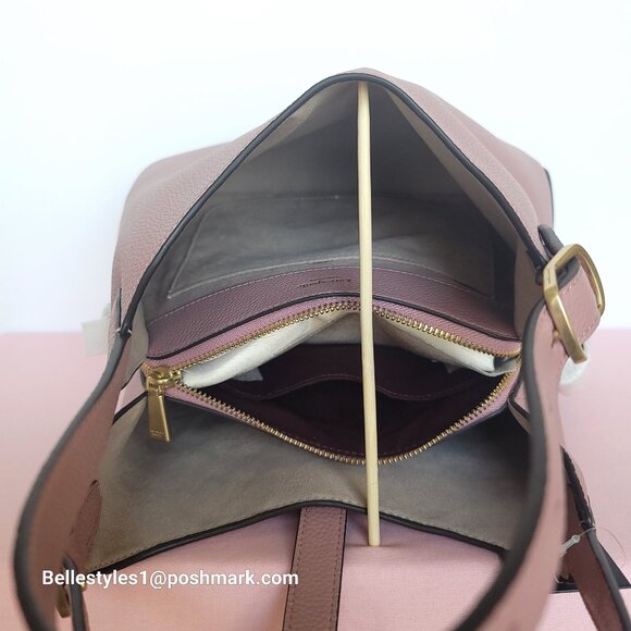 KATE SPADE Deco MEDIUM Pebbled Leather Crossbody Tote Bag- Dusk Rose⭐ - Picture 13 of 16